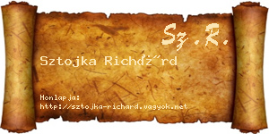 Sztojka Richárd névjegykártya