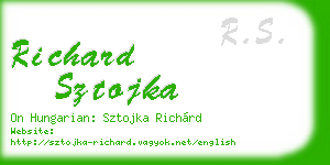richard sztojka business card